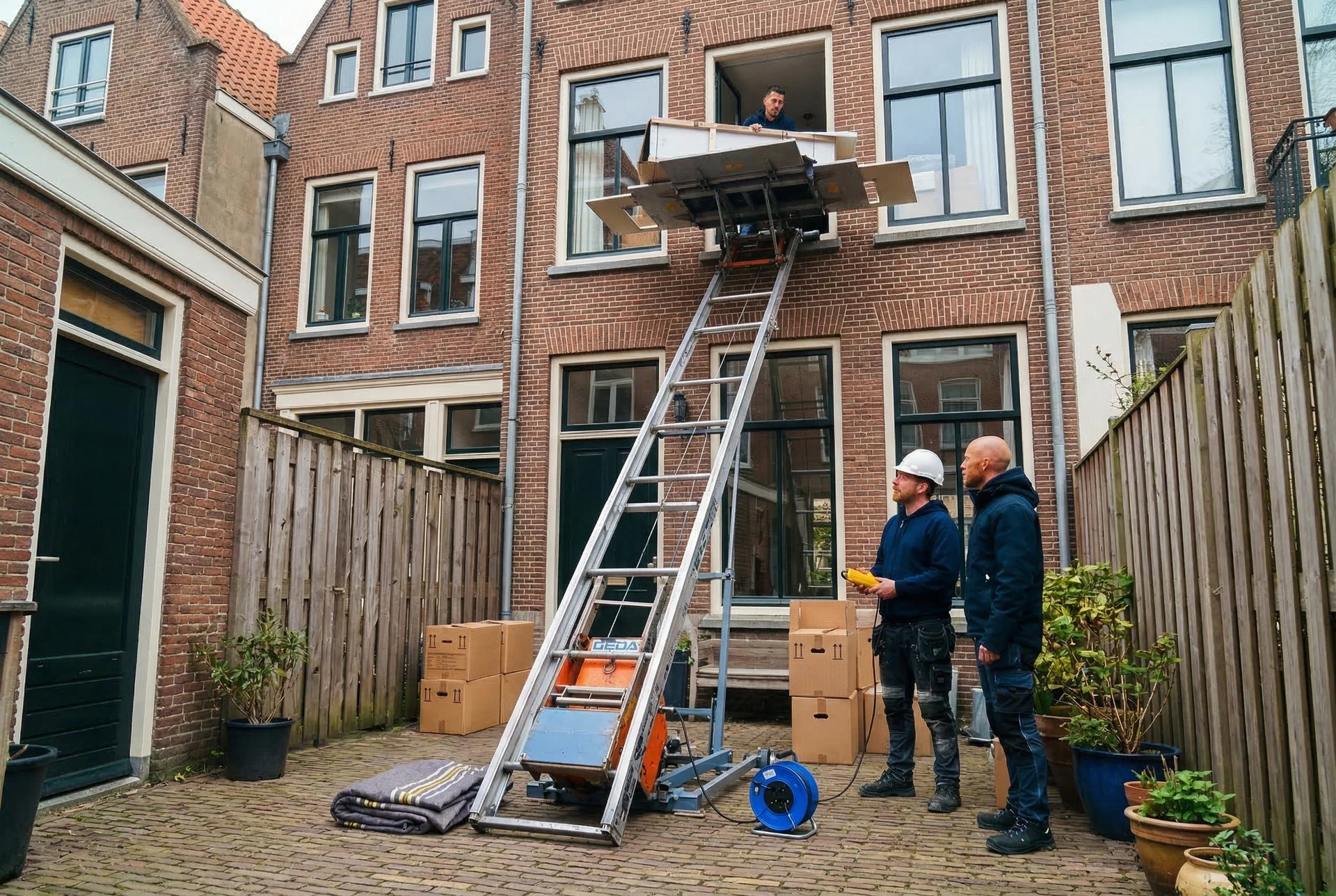 Gedalift in gebruik bij woning in Houten