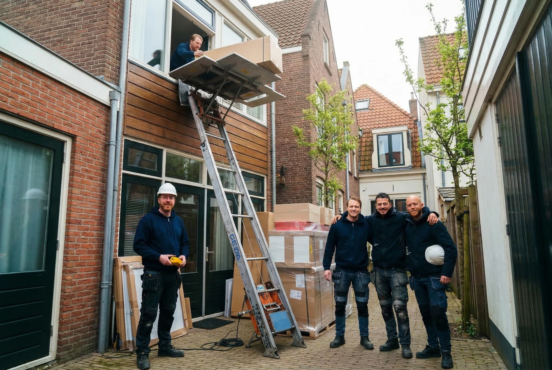 GEDA opbouwlift voor verhuizing Houten