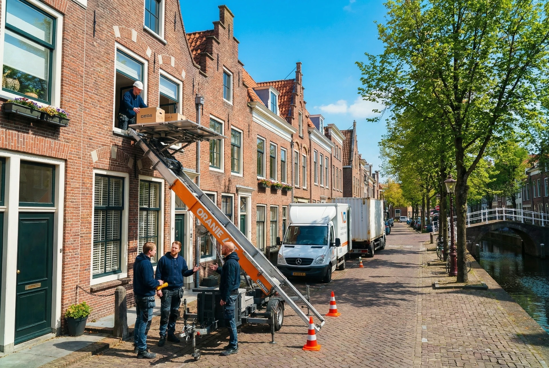 Aanhangerlift bij woning in Houten