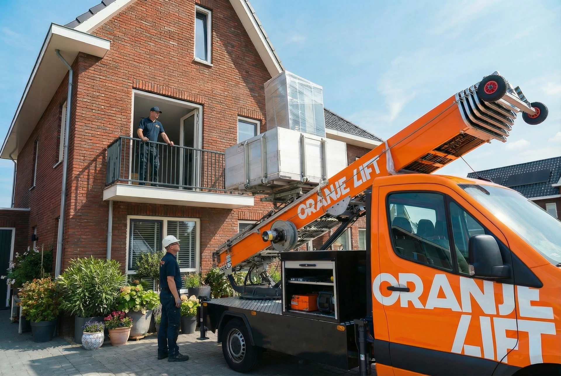 Verhuislift close-up detail